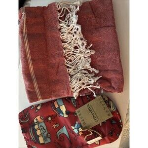 Turkish Beach Towel with Travel Bag 39 x 71 Quick Dry Sand Free Lightweight L...